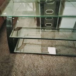 Tv Stand With Three Glass Shelf's