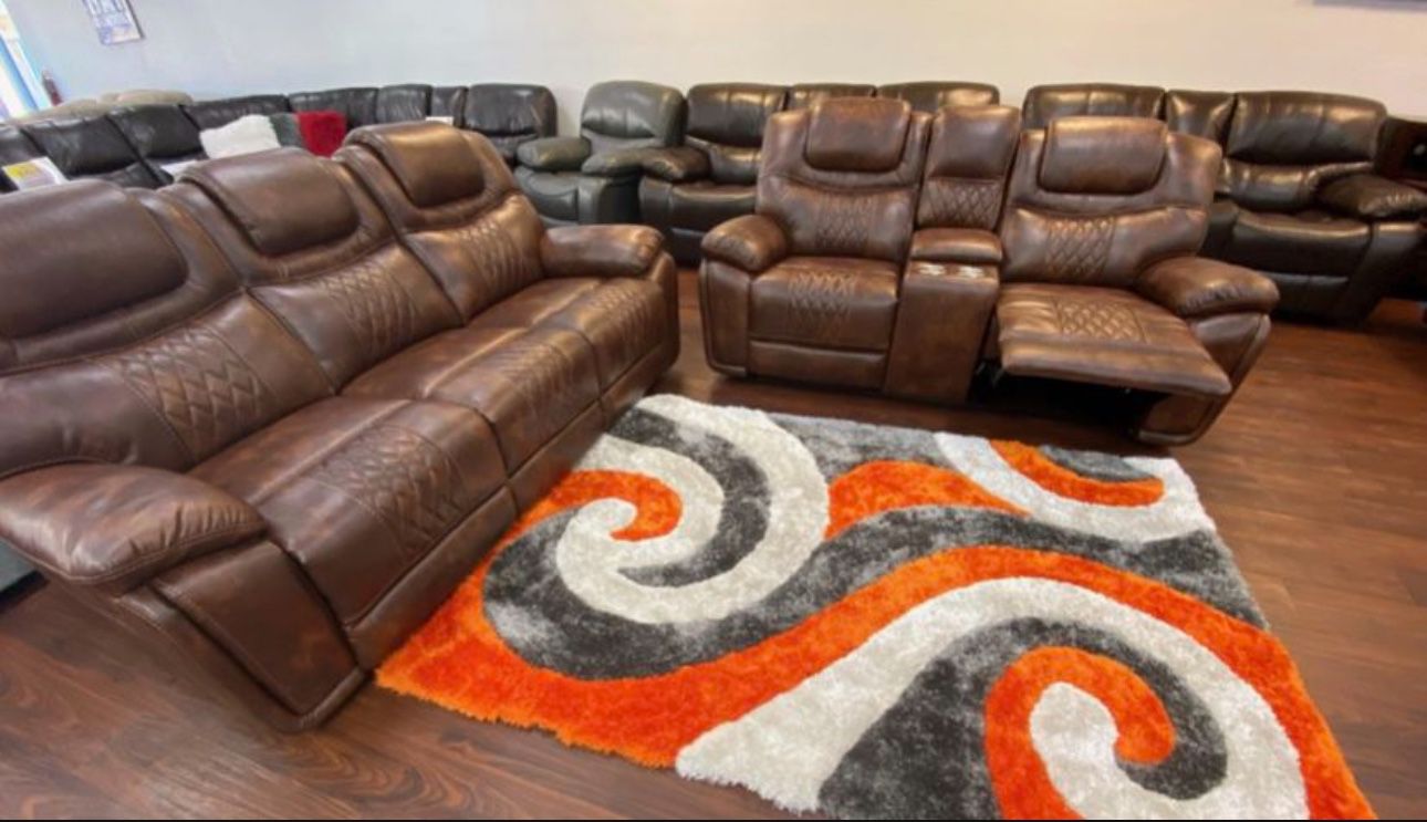 MEMORIAL DAY SALE!! COMFY NEW SANTIAGO RECLINING SOFA AND LOVESEAT SET ON SALE ONLY $899. IN STOCK SAME DAY DELIVERY 🚚 EASY FINANCING 
