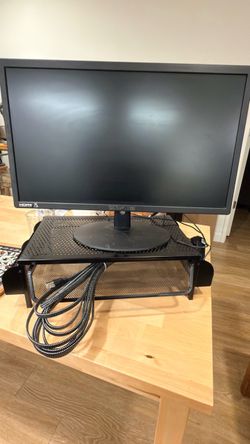 Sceptre 22 inch Gaming Monitor, Ethernet cable, and metal organizer