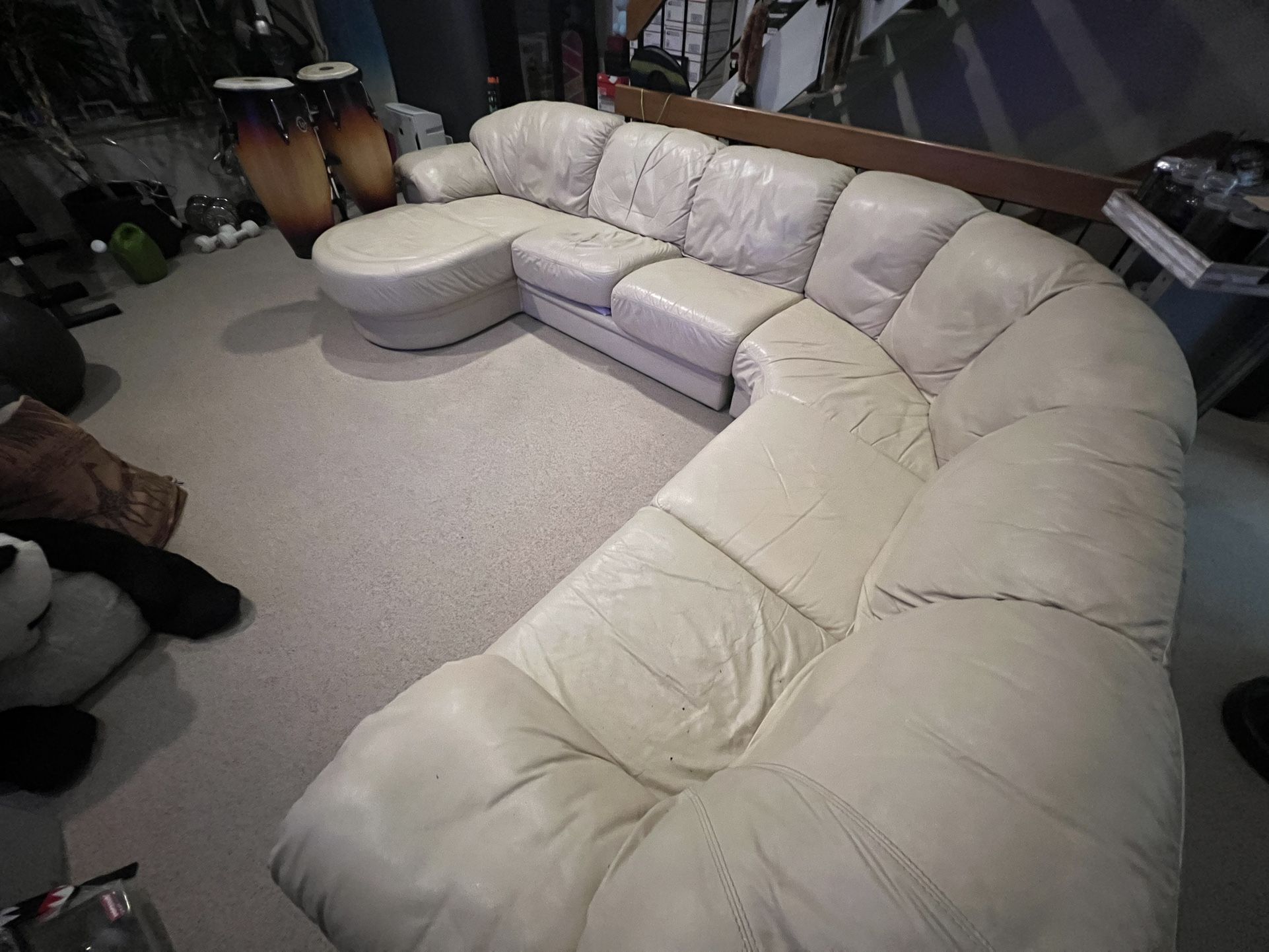 Natuzzi Cream leather Couch