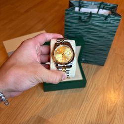 Men’s Luxury Automatic Watch | Gold Date Just 