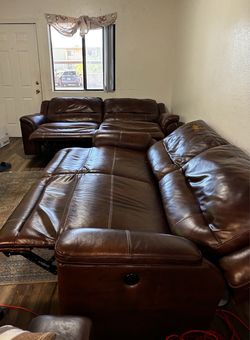 Ashley Power Reclining Sofa Set (2 Matching Brown Sofas) – Excellent Condition