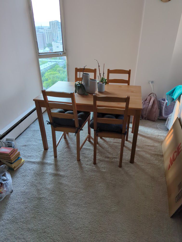 Dining Table With 4 Chairs (Including Cushions)