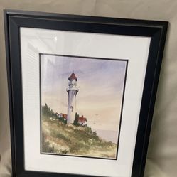 Lighthouse Watercolor PRINT. 19”x23”