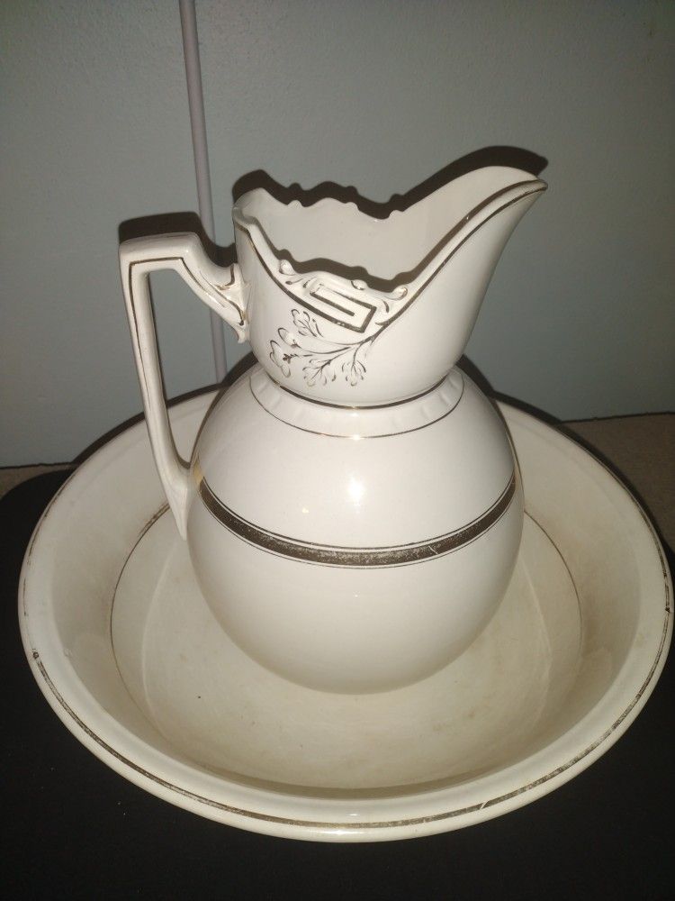Antique Pitcher And Bowl