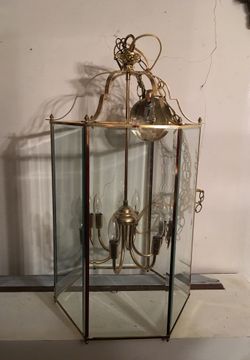Brass chandelier