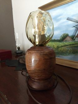 Black walnut Edison desk lamp.