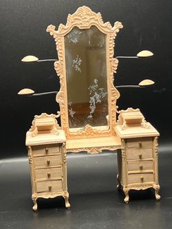 Vintage Bespaq Belmont Bleu Miniature Vanity 1:12 Dollhouse Rare Unfinished-NOS-Original Sticker-Signed