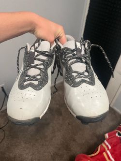 Nike baseball cleats grey and black size 10