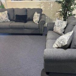 🍄 Agleno Sofa And Loveseat set | Sectional-Gray | Sofa | Loveseat | Couch | Sofa | Sleeper| Living Room Furniture| Garden Furniture | Patio Furniture