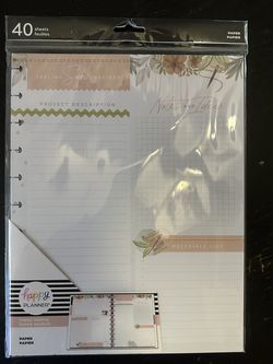 Happy Planner Happy sewing Paper for Planners and Journals, sewing project planning pages, Big Size, 40 Sheets 8 1/2" x 11"