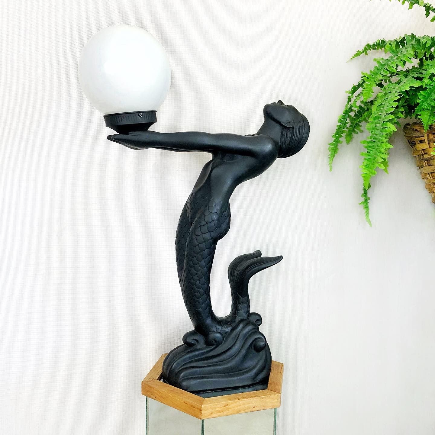 Vintage Mermaid Lamp Postmodern Deco Revival