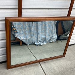 Large mirror for dresser or wall mount wood frame