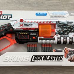 XSHOT Skins Lock Blaster (16 Darts) Air Pocket Technology Outdoor Foam Blaster by ZURU 