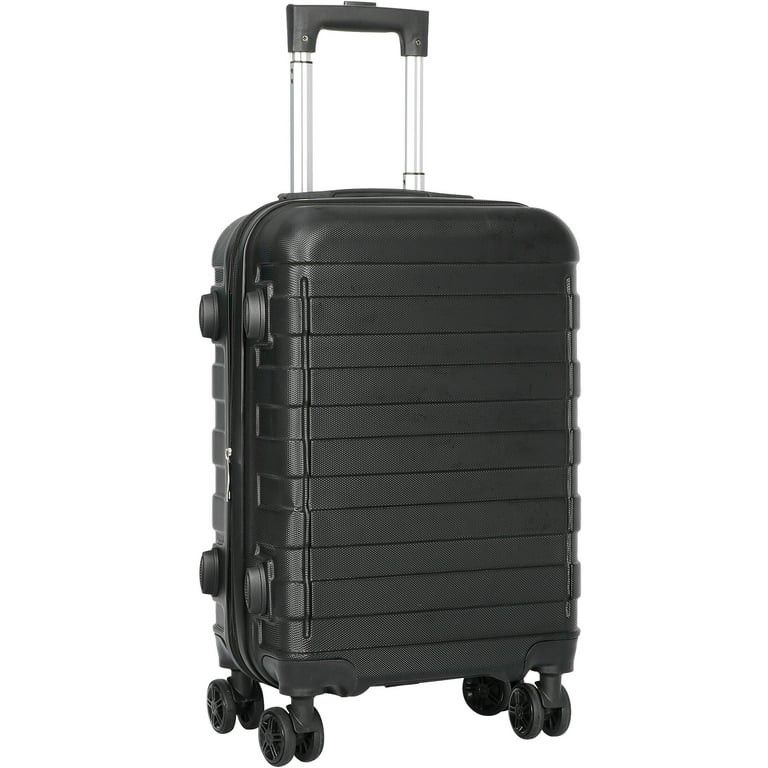 Expandable Lightweight ABS Luggage Suitcase, Black