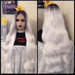 Human Hair Blended Lace Front Wig 