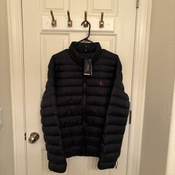 Dark Blue Polo Puffer Jacket 