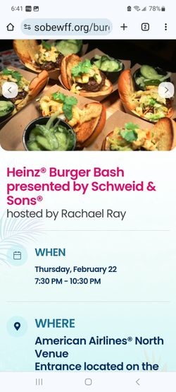 SOBE WINE & Food BURGER BASH $200