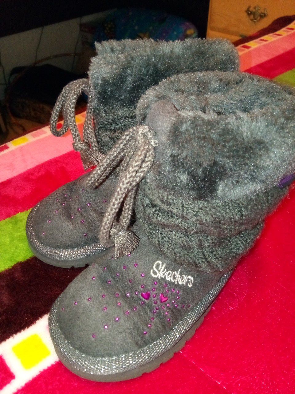 Little girls Skechers boots size 8