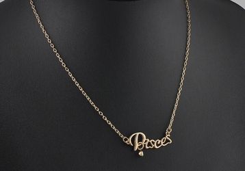 Gold Zodiac Pendant Necklace 