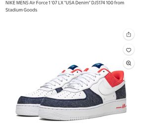 NIKE Air Force 1 '07 LX "USA Denim
Used
Size 5.5y