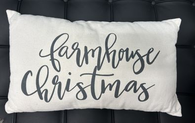 18” farmhouse, Christmas lumbar pillow 