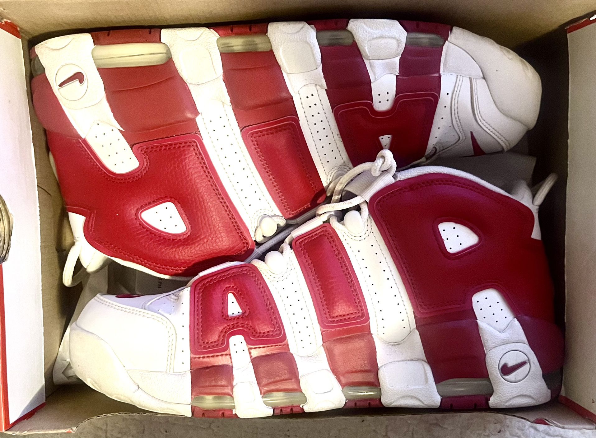 Nike Air More Uptempo White Varsity Red Shoes