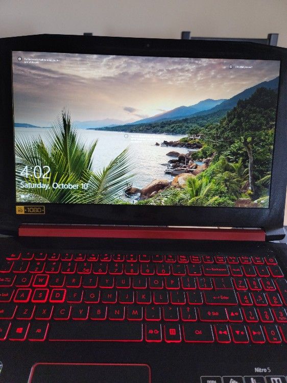 Acer Gaming Laptop I5 GeForce 1050ti 256ssd Harddrive Lightly Used 2 Months