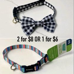 NEW - Dog Collar Or Cat Collar | Dog Bow Tie Collar | Size XS - S (each is adjustable) | 2 for $8 OR 1 for $6 *shipping available*