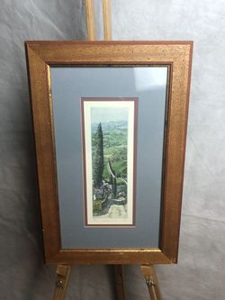 Italian Countryside Limited Edition Print, 88/150 Pencil Signed, Framed With Matting And Glass, Ready To Hang Medium Wall Art