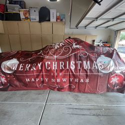 2-car Garage, Vinyl Christmas Banner