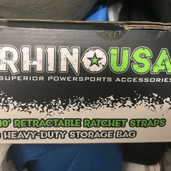Rhino USA Retractable Ratchet Straps (4-Pack) - 1 Inch x 10 Feet 