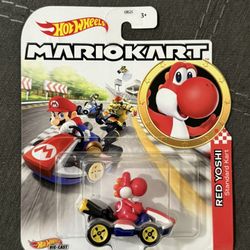 Mattel HOT WHEELS MARIOKART RED YOSHI STANDARD KART DIECAST 1:64 SCALE - NEW NIB