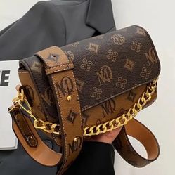 Brown and Gold Designer Women's Bag