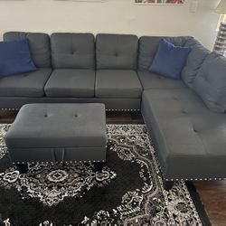 Sofa With Chaise And Ottoman 