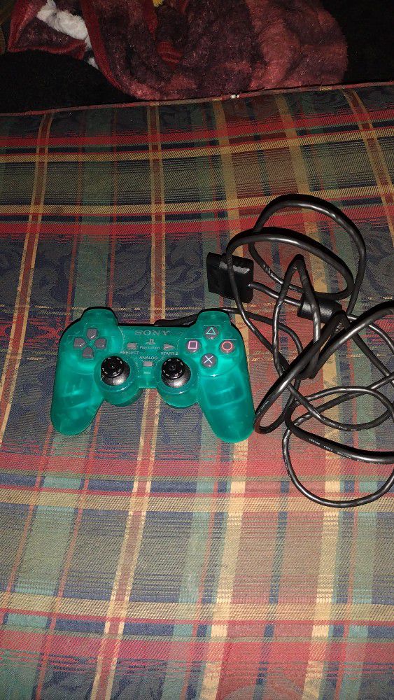 OEM Sony PlayStation 2 PS2 Dual Shock Wired Controller Clear Teal Green Emerald