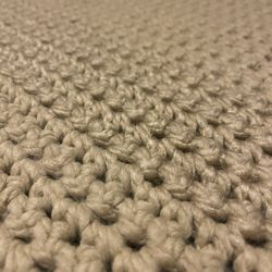Tan Crocheted Blanket