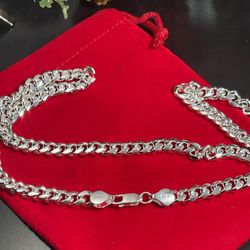 22 inch Italian silver Cuban chain