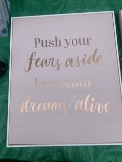 Wall Art Framed Words Rose Gold Decor