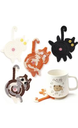 Coasters Set of 4,Stocking Stuffers for Women,Cute Coffee Coaster for Home Decor Tabletop Protection Suitable for Kinds Cups,Birthday Gifts for Women,