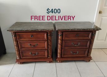 2 marble top night stands 🚛 FREE DELIVERY 🚛