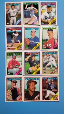 1988 Topps Baseball Cards Lot of 12
