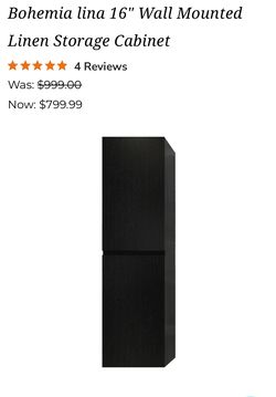 Black linen cabinet - (new in box, fully assembled)
