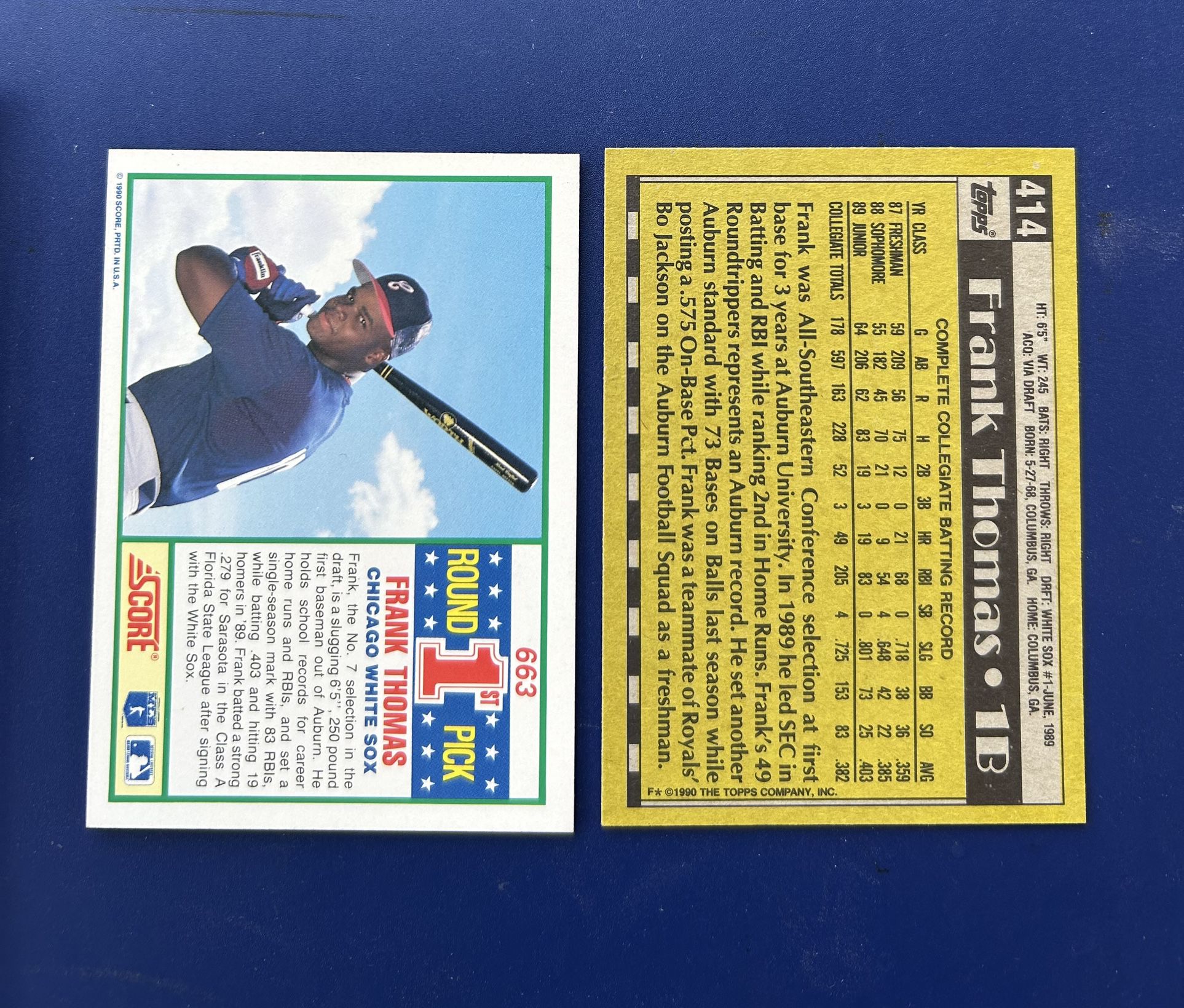 Frank Thomas Rookie Baseball Card Lot 