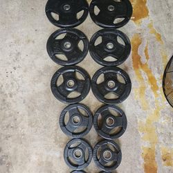 245lbs xmark rubber Olympic 2" weights