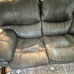 Leather 3 Seat Manual Recliner Sofa
