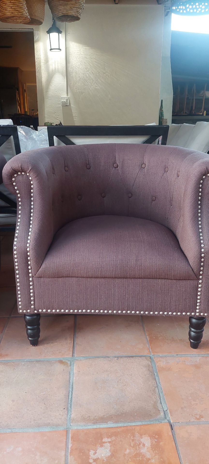 Brown sofa chairs