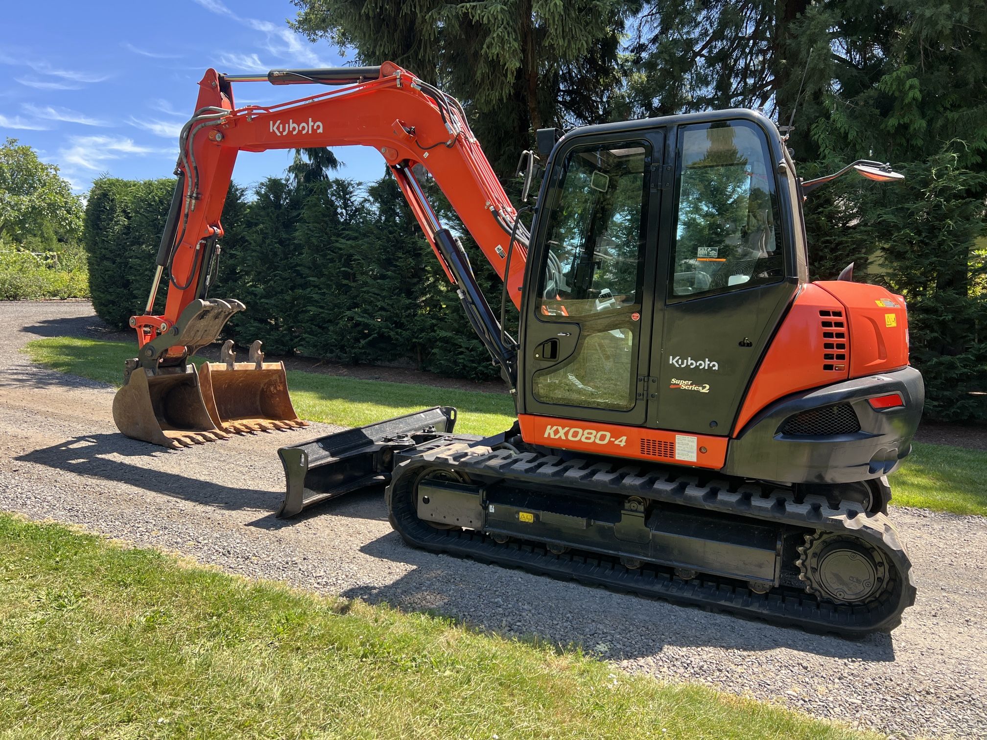 2021 Kubota KX080-4S2 Excavator - 2,287 Hours - Full Cab - 2 Buckets