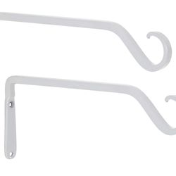 Plant Brackets for Hanging Baskets 2pcs, Iron Plant Hanger Wall Hooks | Hanging Basket Bracket for Outdoor | Wrought Iron Bracket for Lantern Planter,