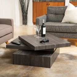 Square Rotating Coffee Table for Living Room